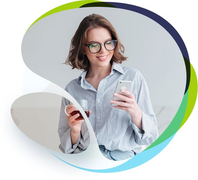 Girl with phone Craft Hive services: digital solutions for business growth